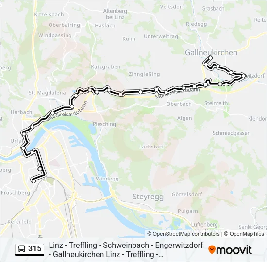 315 Bus Line Map