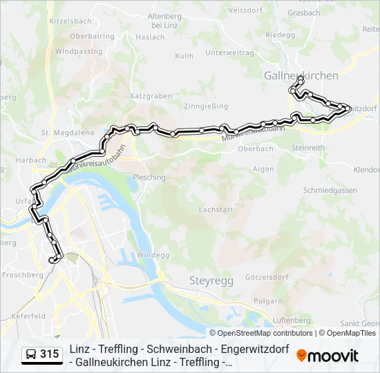315 Bus Line Map