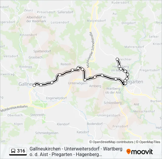 316 Bus Line Map