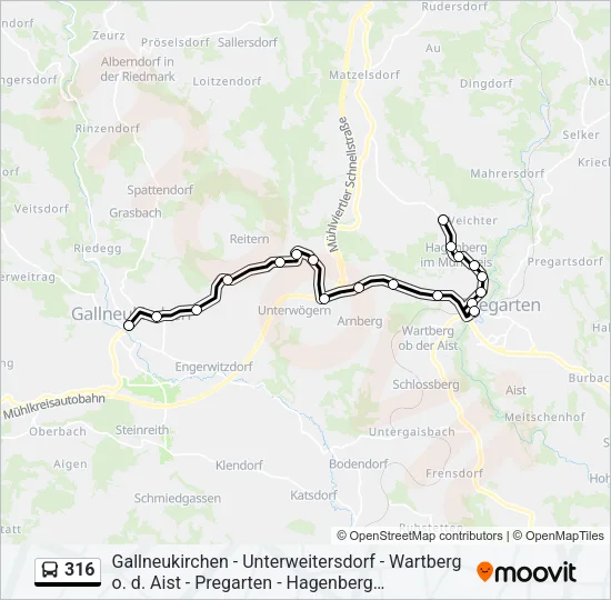 316 Bus Line Map