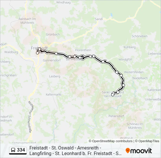334 Bus Line Map