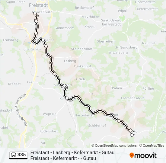 335 Bus Line Map