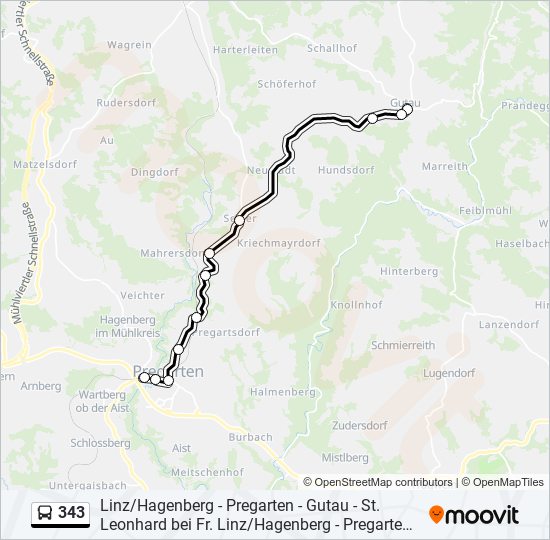 343 bus Line Map