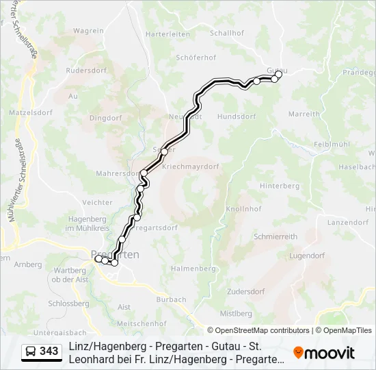 343 Bus Line Map