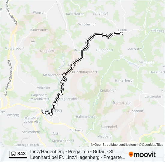 343 Bus Line Map