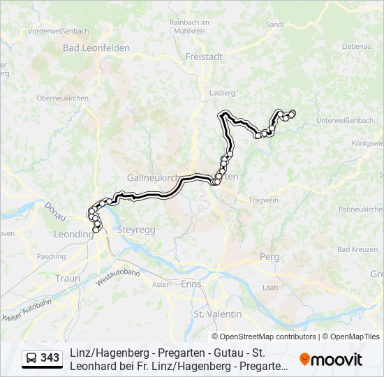 343 bus Line Map