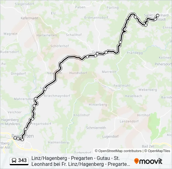 343 Bus Line Map