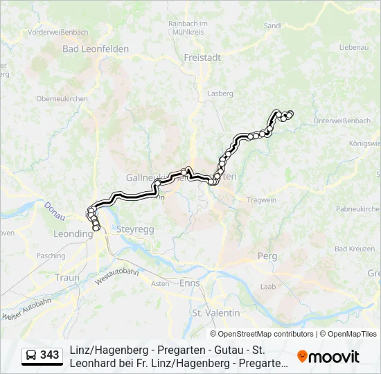 343 Bus Line Map