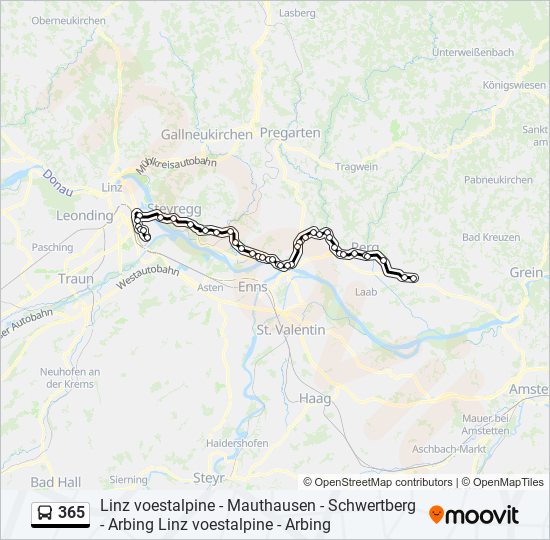 365 bus Line Map