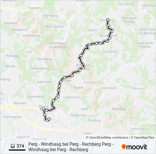 374 bus Line Map