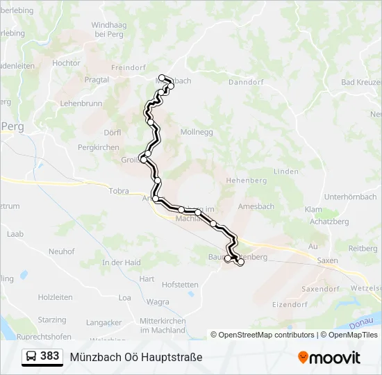 383 Bus Line Map
