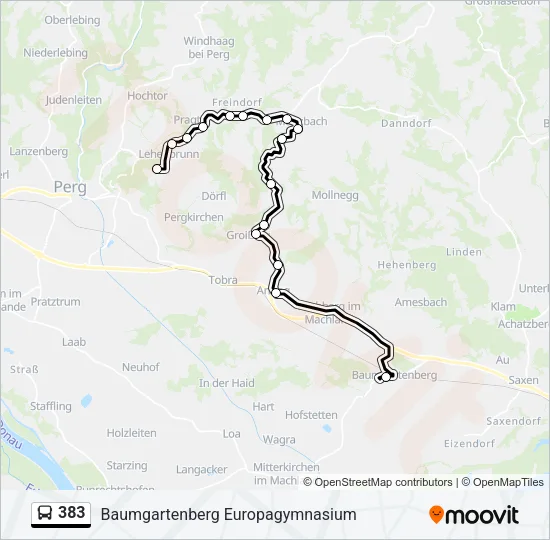 383 Bus Line Map
