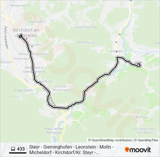 433 Bus Line Map