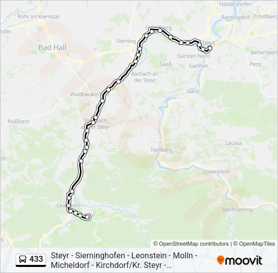 433 Bus Line Map