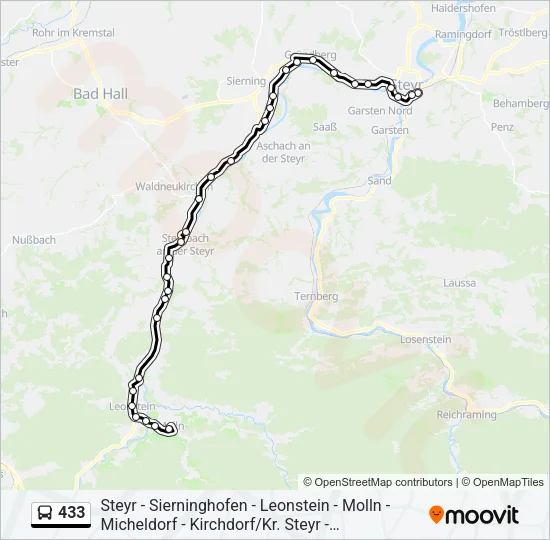 433 Bus Line Map