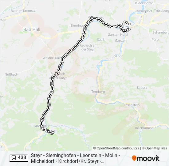 433 Bus Line Map