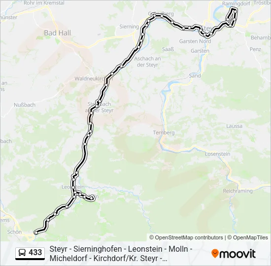 433 Bus Line Map