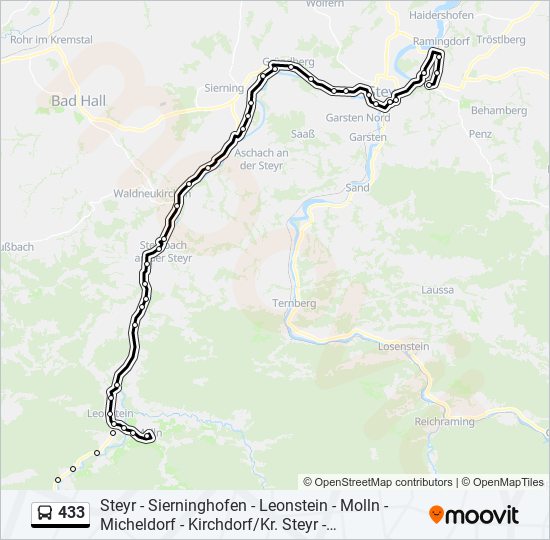 433 bus Line Map