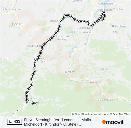 433 Bus Line Map