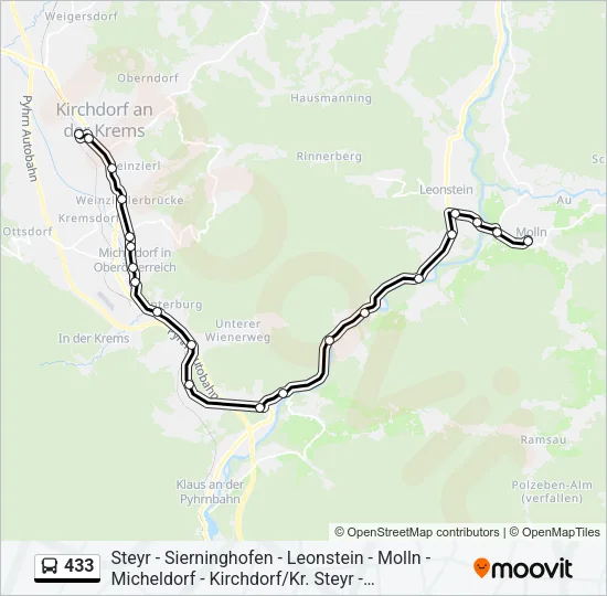 433 Bus Line Map