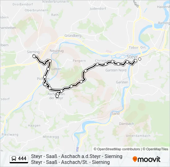 444 Bus Line Map