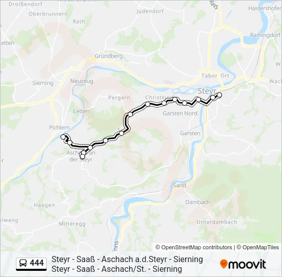 444 Bus Line Map