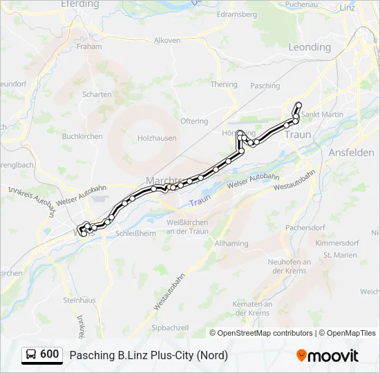 600 Bus Line Map