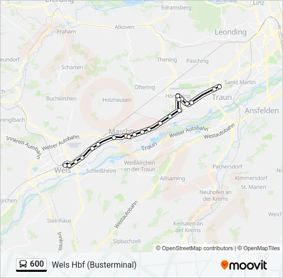 600 Bus Line Map