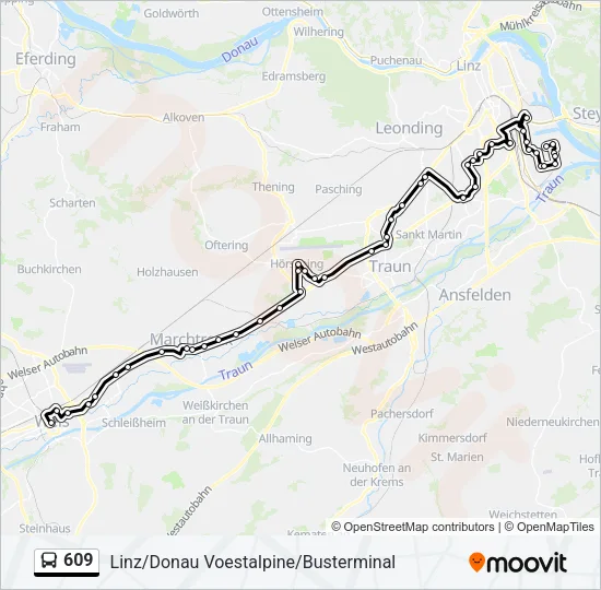 609 Bus Line Map