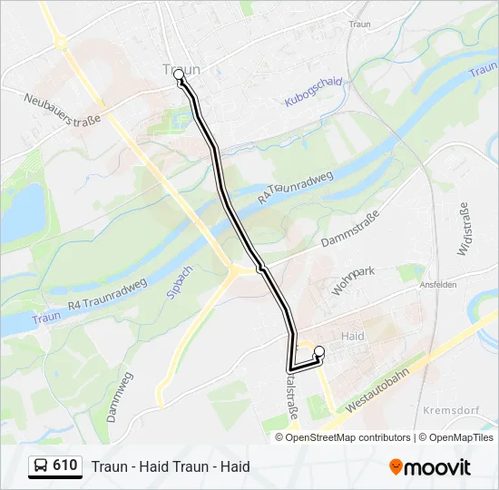 610 Bus Line Map