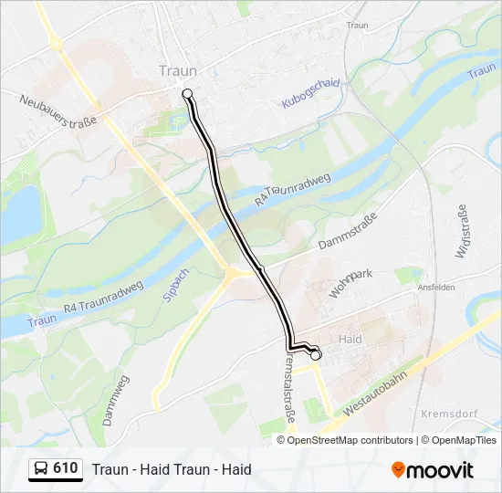 610 Bus Line Map