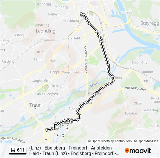 611 Bus Line Map