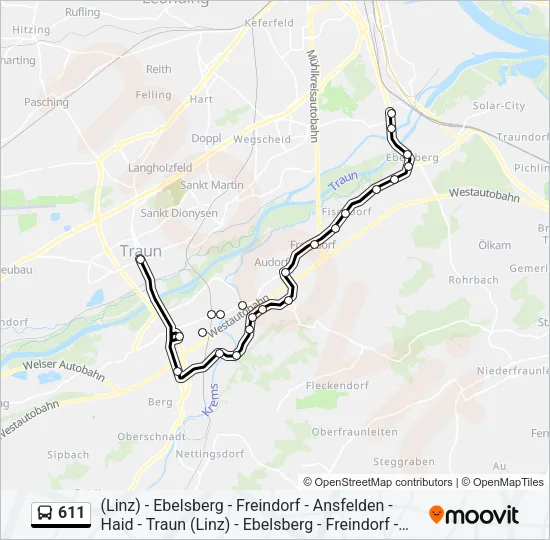 611 Bus Line Map