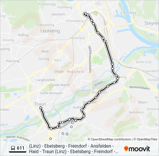 611 Bus Line Map