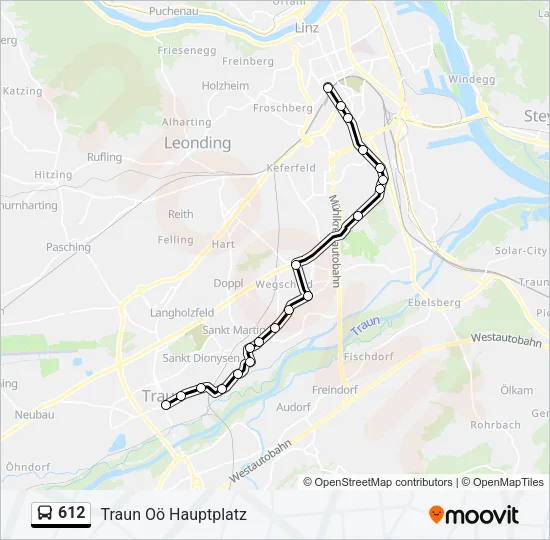 612 Bus Line Map