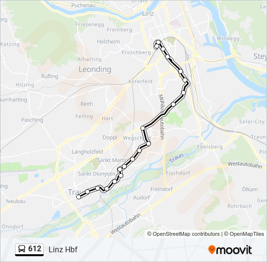 612 bus Line Map