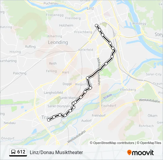 612 Bus Line Map