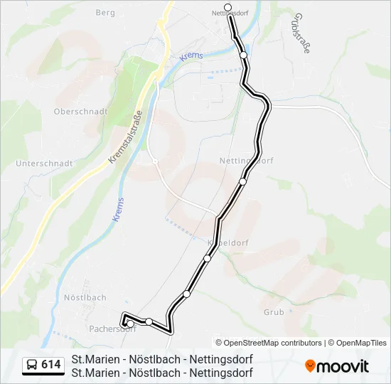 614 Bus Line Map