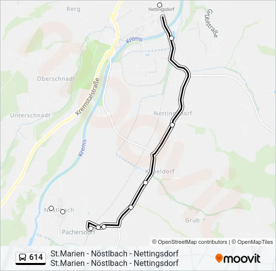 614 Bus Line Map