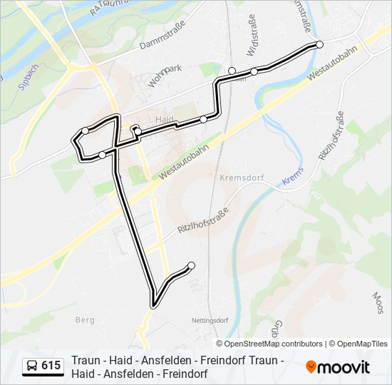 615 bus Line Map