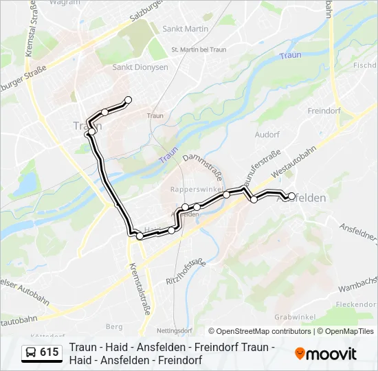 615 Bus Line Map