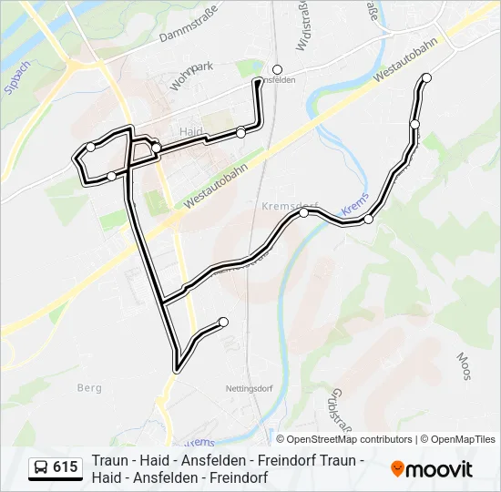 615 Bus Line Map