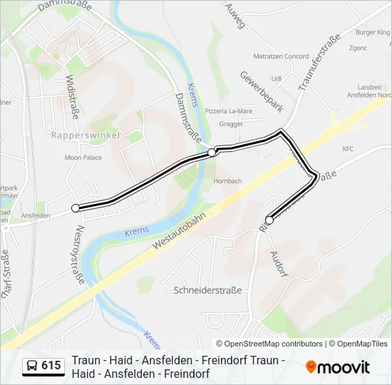 615 Bus Line Map