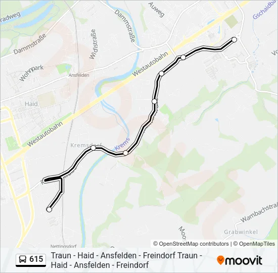 615 Bus Line Map