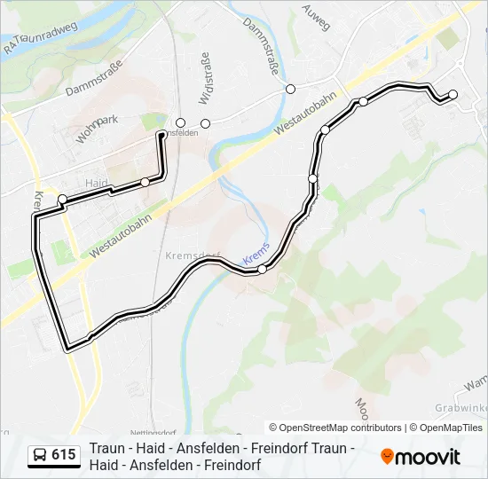 615 Bus Line Map