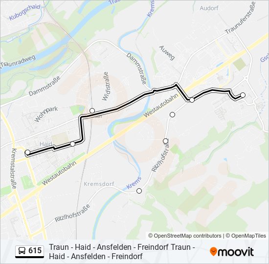 615 bus Line Map