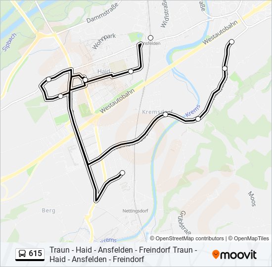 Buslinie 615 Karte