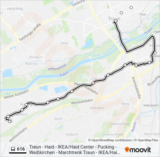 616 Bus Line Map