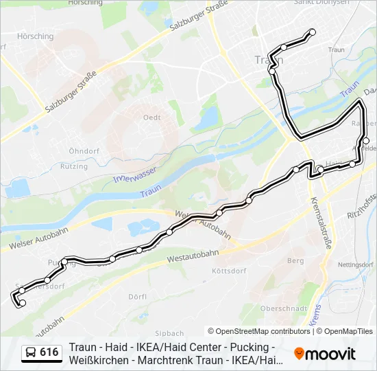 616 Bus Line Map