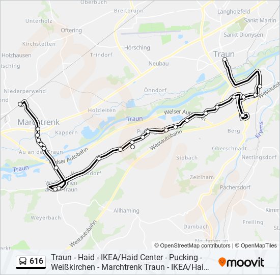 Buslinie 616 Karte